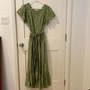 Sage Green Cotton Doen Dress